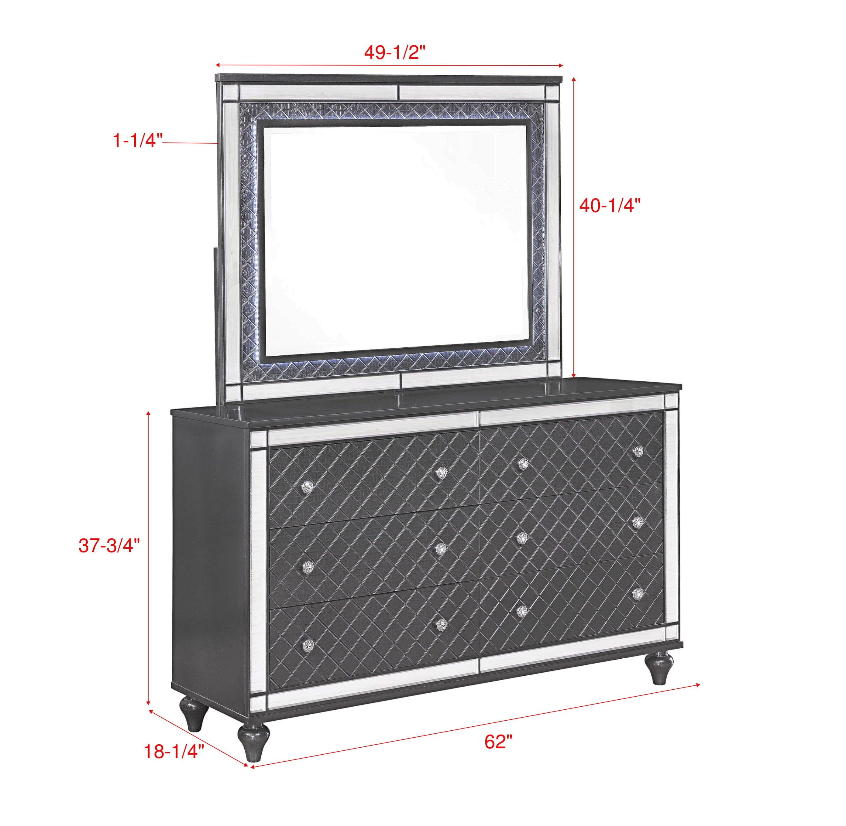 Crown Mark - Refino - Dresser, Mirror - 5th Avenue Furniture