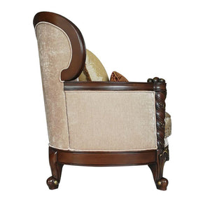 ACME - Devayne - Chair - Fabric & Dark Walnut - 5th Avenue Furniture