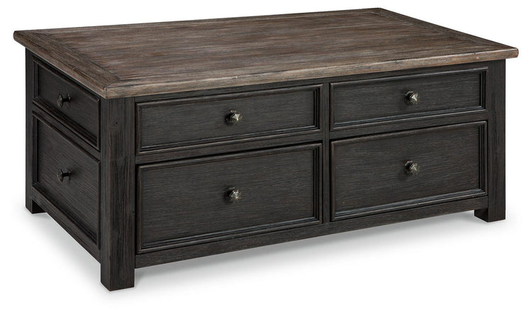 Ashley Furniture - Tyler - Grayish Brown / Black - Lift Top Cocktail Table - 5th Avenue Furniture