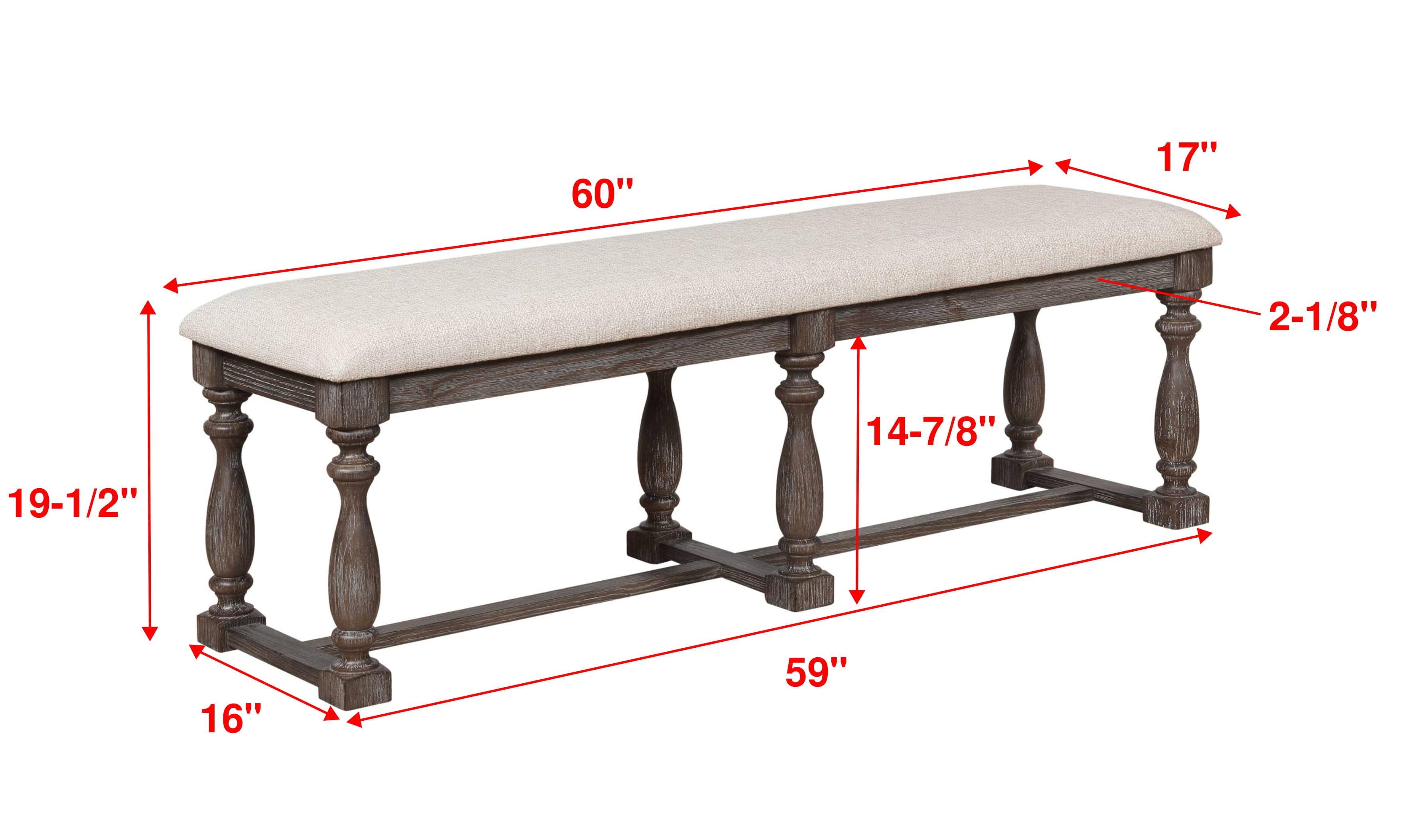 Crown Mark - Regent - Bench - Charcoal Black - 5th Avenue Furniture