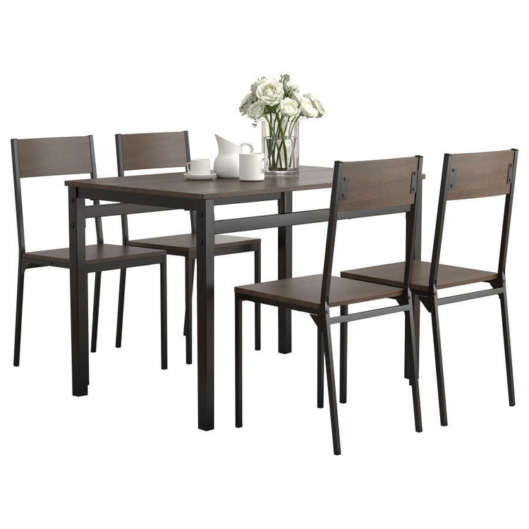 CoasterEveryday - Lana - 5 Piece Dining Set - Ark Brown And Matte Black - 5th Avenue Furniture