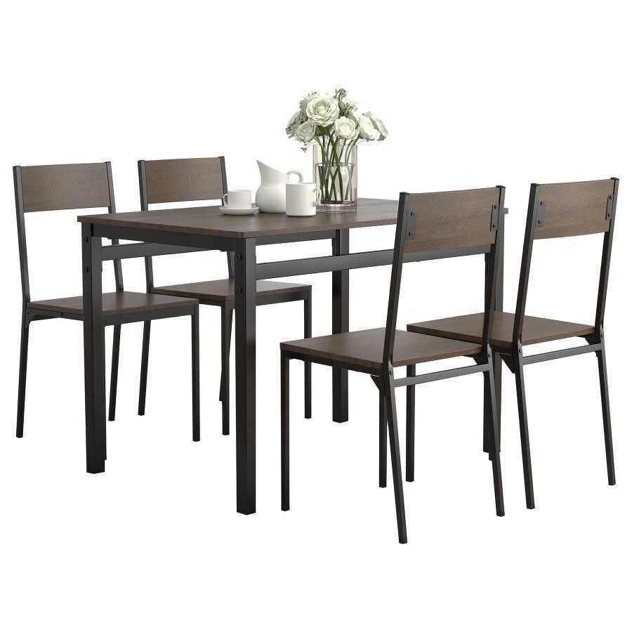 CoasterEveryday - Lana - 5 Piece Dining Set - Ark Brown And Matte Black - 5th Avenue Furniture