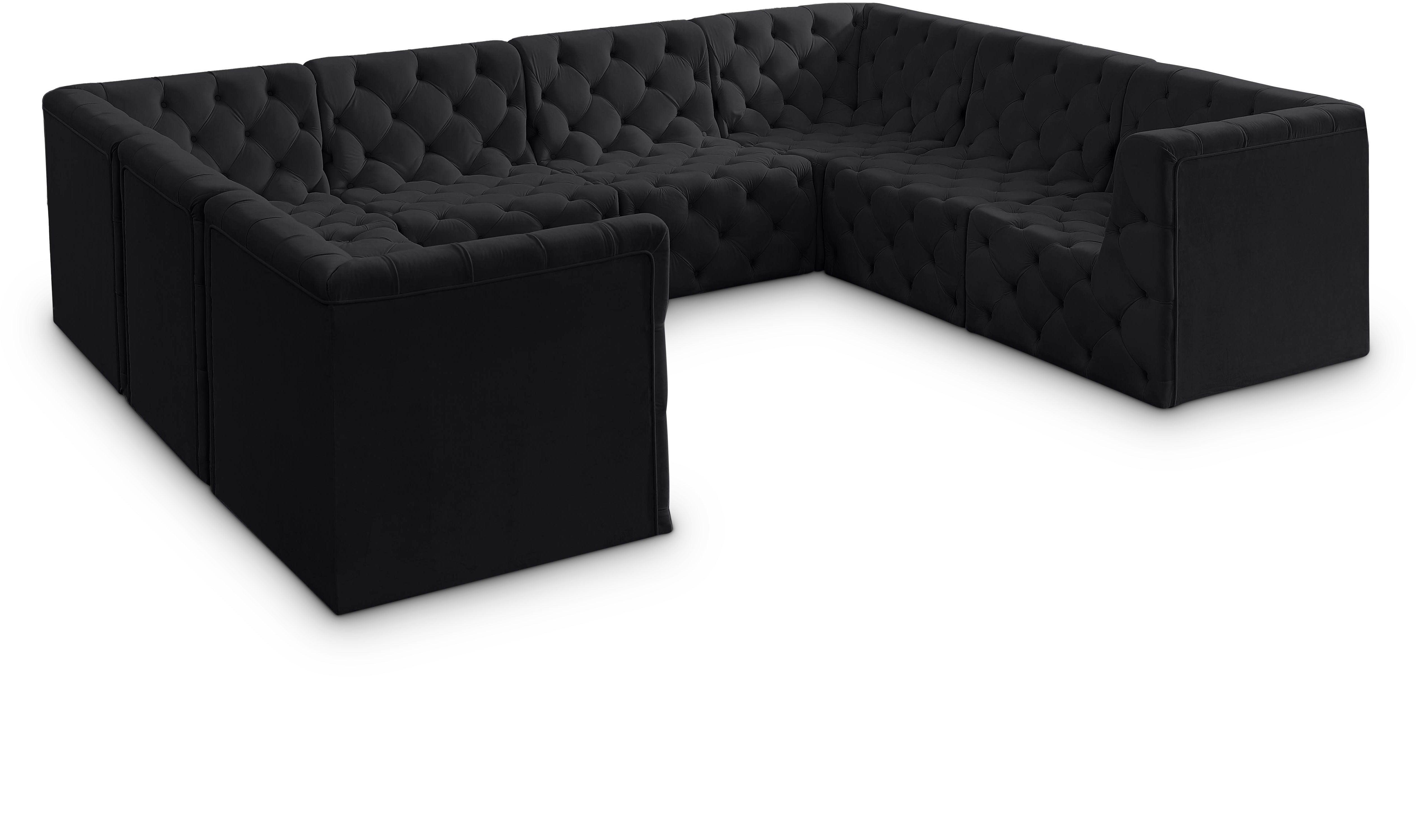 Meridian Furniture - Tuft - Modular Sectional 8 Piece - Black - Fabric - 5th Avenue Furniture