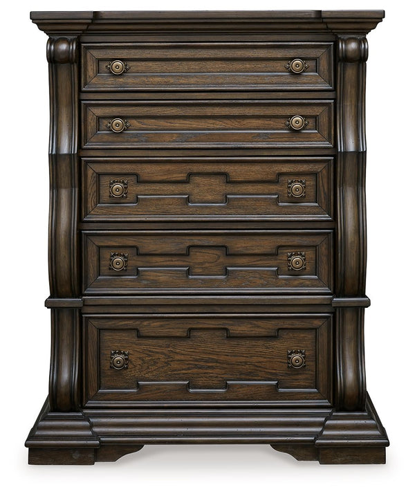 Maylee - Dark Brown - Five Drawer Chest - 5th Avenue Furniture