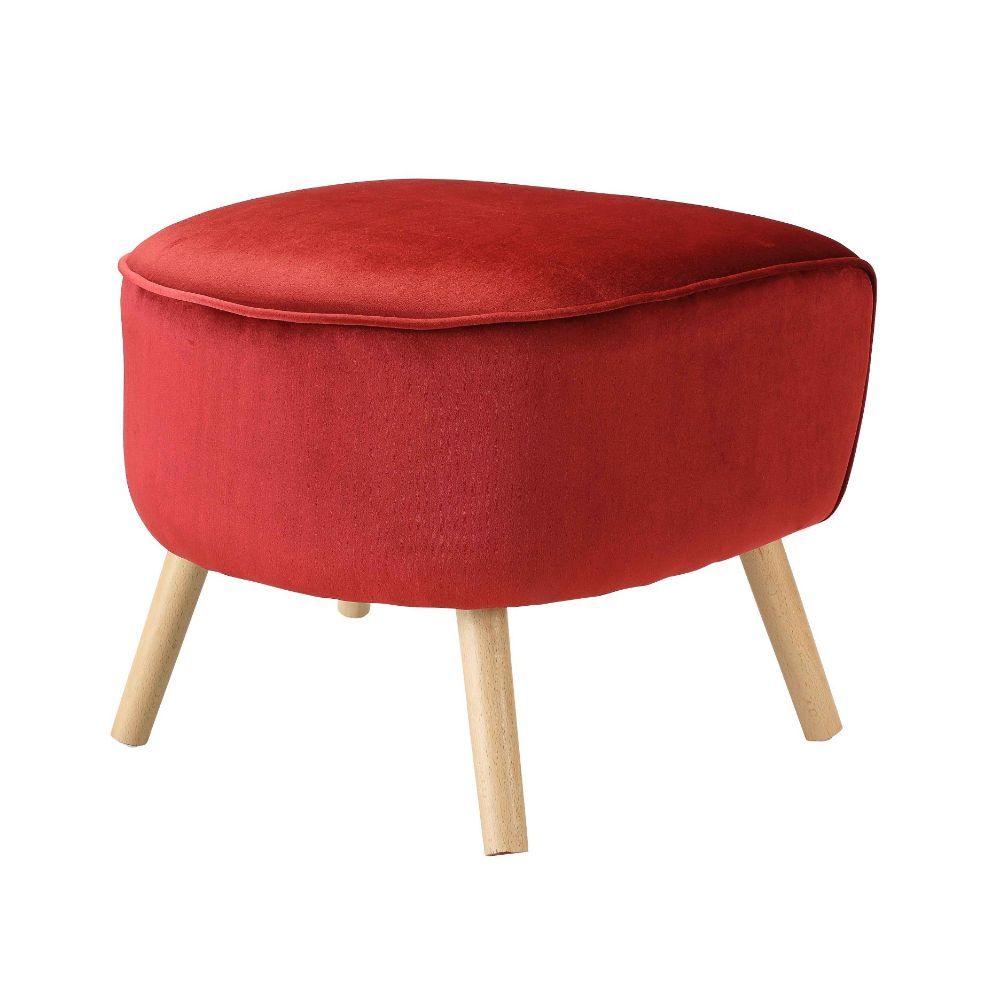 ACME - Aisling - Ottoman - Red Velvet - 5th Avenue Furniture