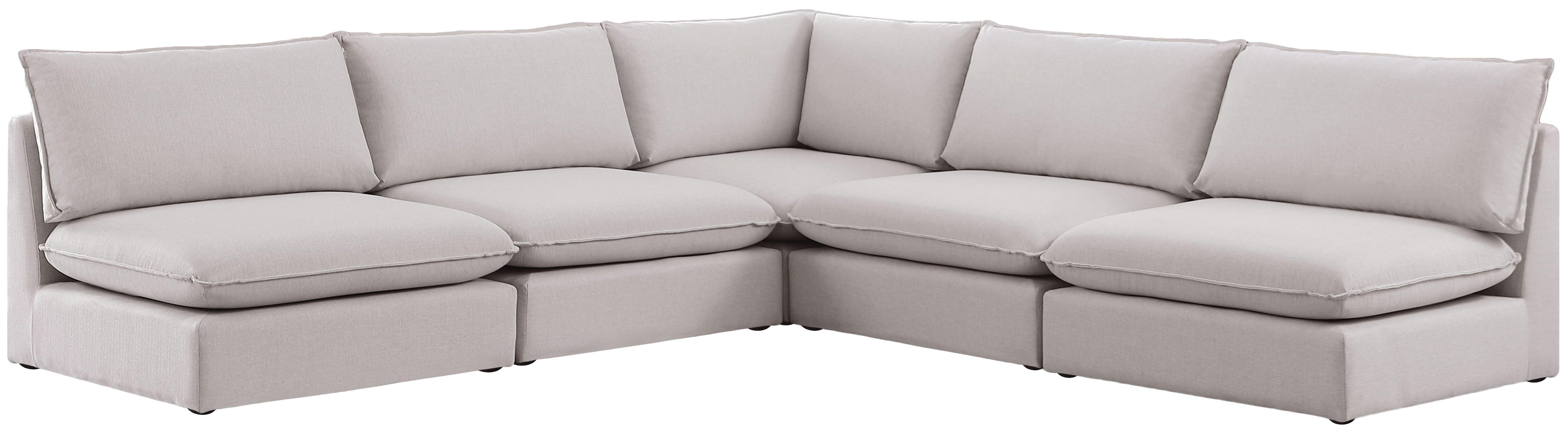 Meridian Furniture - Mackenzie - Modular Sectional 5 Piece - Beige - Modern & Contemporary - 5th Avenue Furniture