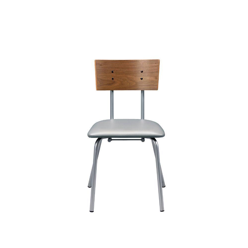 ACME - Jurgen - Side Chair (Set of 2) - PU & Silver - 5th Avenue Furniture
