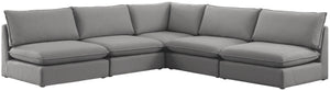 Meridian Furniture - Mackenzie - Modular Sectional 5 Piece - Gray - Fabric - Modern & Contemporary - 5th Avenue Furniture