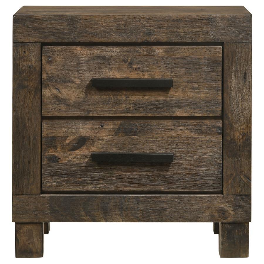 CoasterEveryday - Woodmont - 2-Drawer NightStand - Rustic Golden Brown - 5th Avenue Furniture
