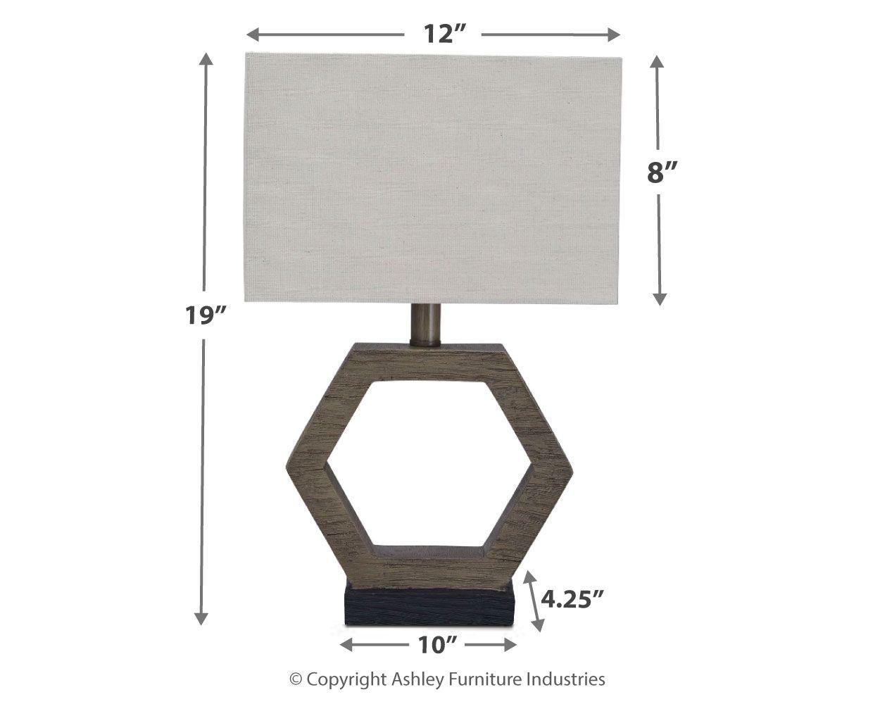 Ashley Furniture - Marilu - Gray Dark - Poly Table Lamp - 5th Avenue Furniture