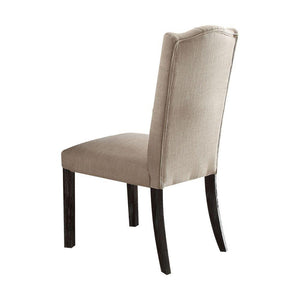 ACME - Gerardo - Side Chair (Set of 2) - Beige Linen & Weathered Espresso - 5th Avenue Furniture