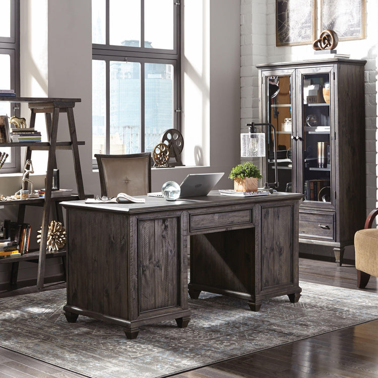 Magnussen Furniture - Sutton Place - Executive Desk - Weathered Charcoal - 5th Avenue Furniture