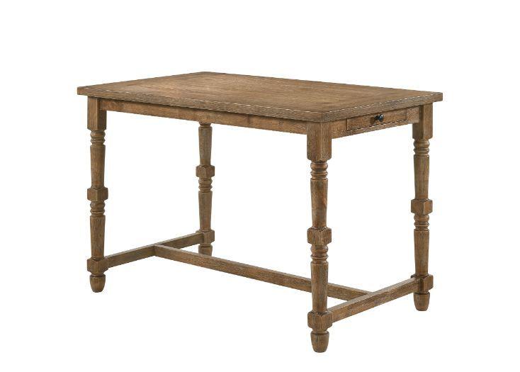 ACME - Farsiris - Counter Height Table - Weathered Oak Finish - 5th Avenue Furniture