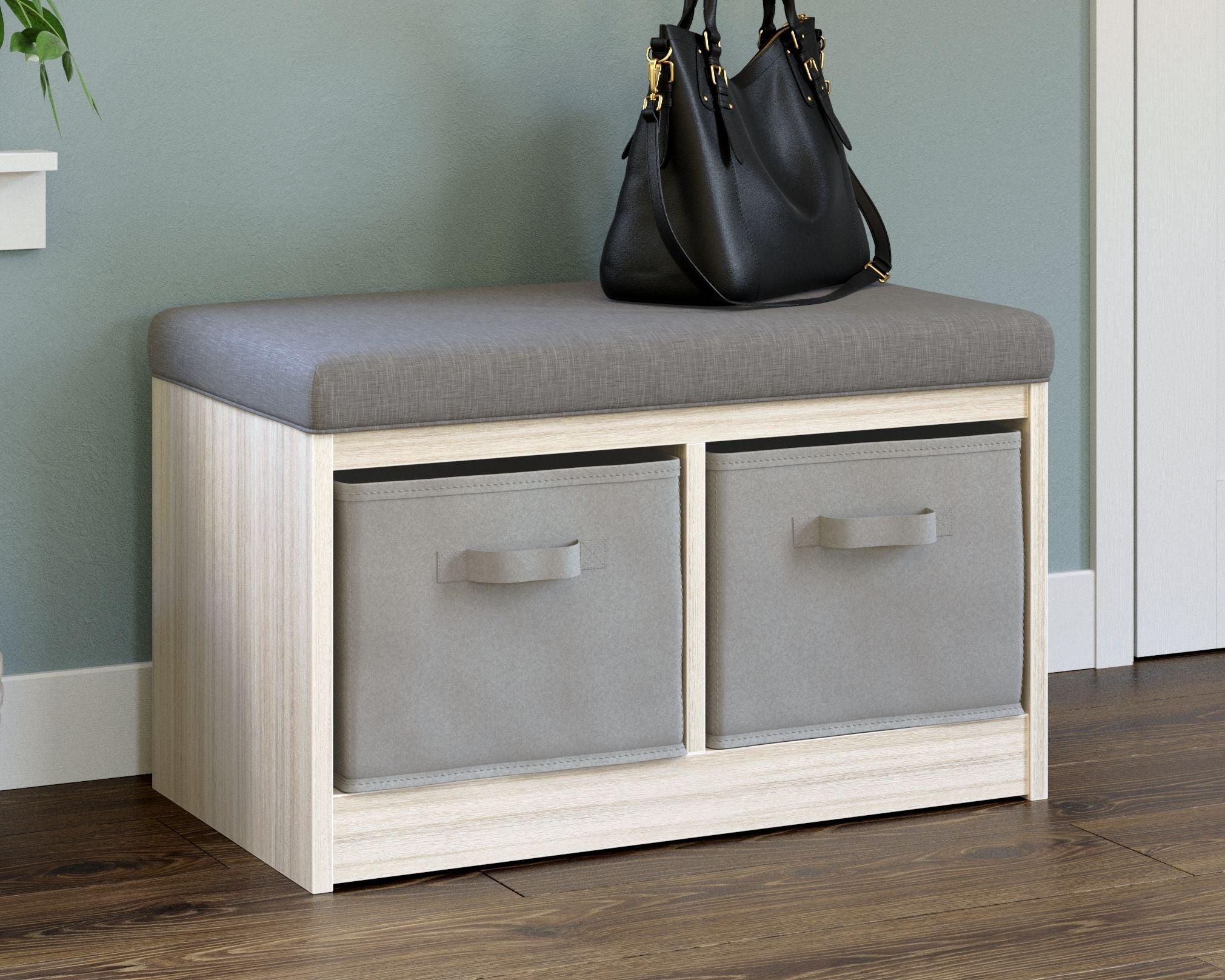 Ashley Furniture - Blariden - Gray / Natural - Storage Bench - 5th Avenue Furniture