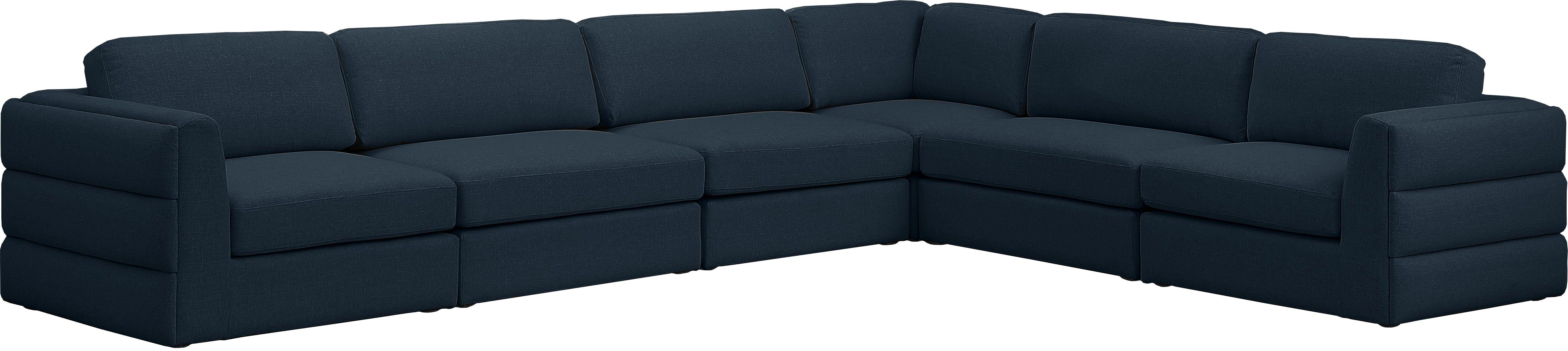 Meridian Furniture - Beckham - Modular Sectional 6 Piece - Navy - Fabric - Modern & Contemporary - 5th Avenue Furniture