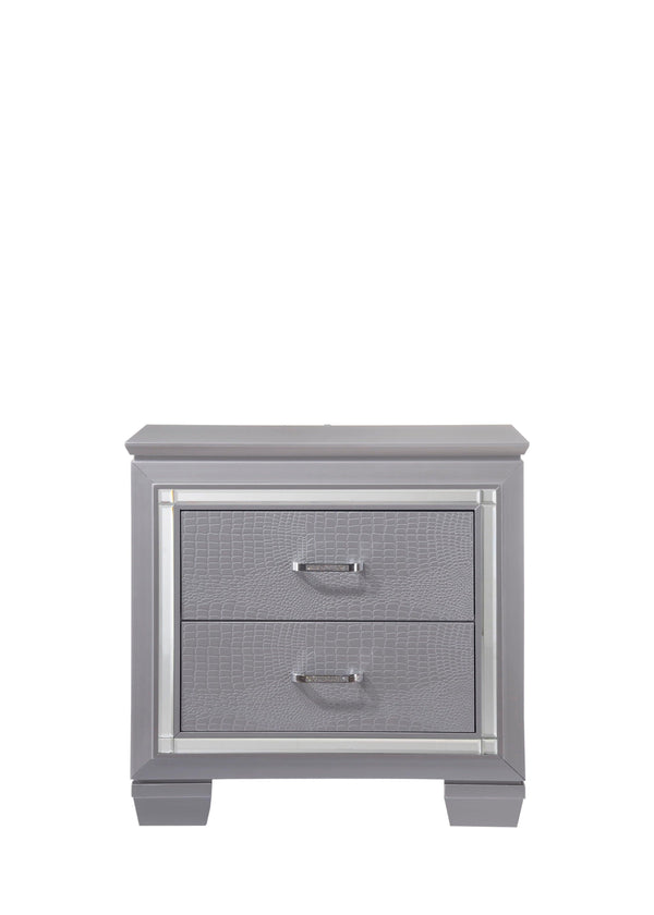 Crown Mark - Lillian - Nightstand - Gray - 5th Avenue Furniture