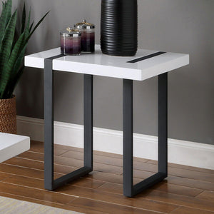 Furniture of America - Eimear - End Table - White / Black - 5th Avenue Furniture