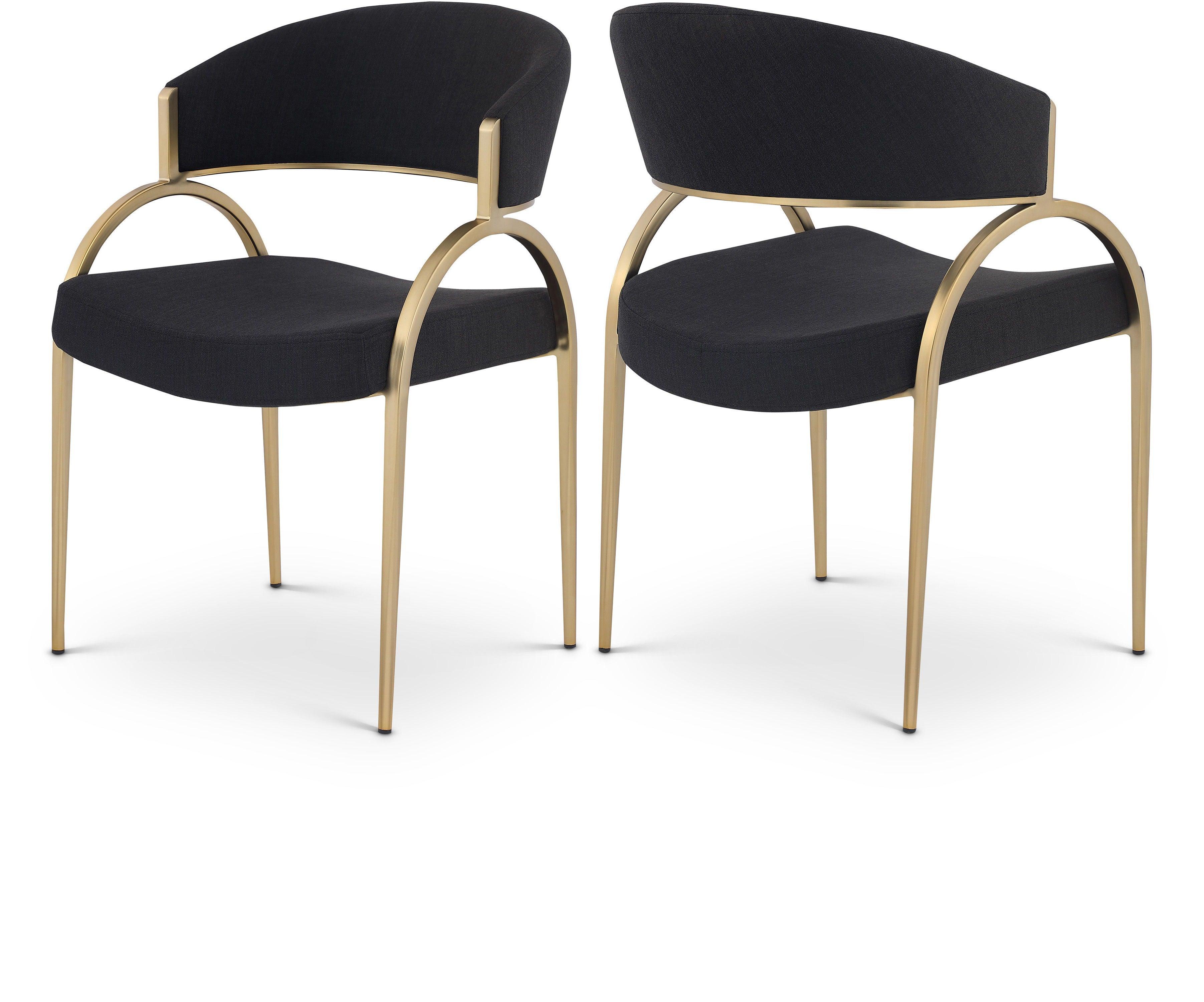 Meridian Furniture - Privet - Dining Chair Set - Gold Base - 5th Avenue Furniture