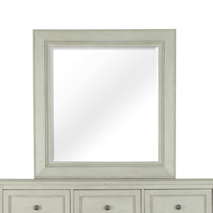 Magnussen Furniture - Raelynn - Portrait Concave Framed Mirror - Weathered White - 5th Avenue Furniture
