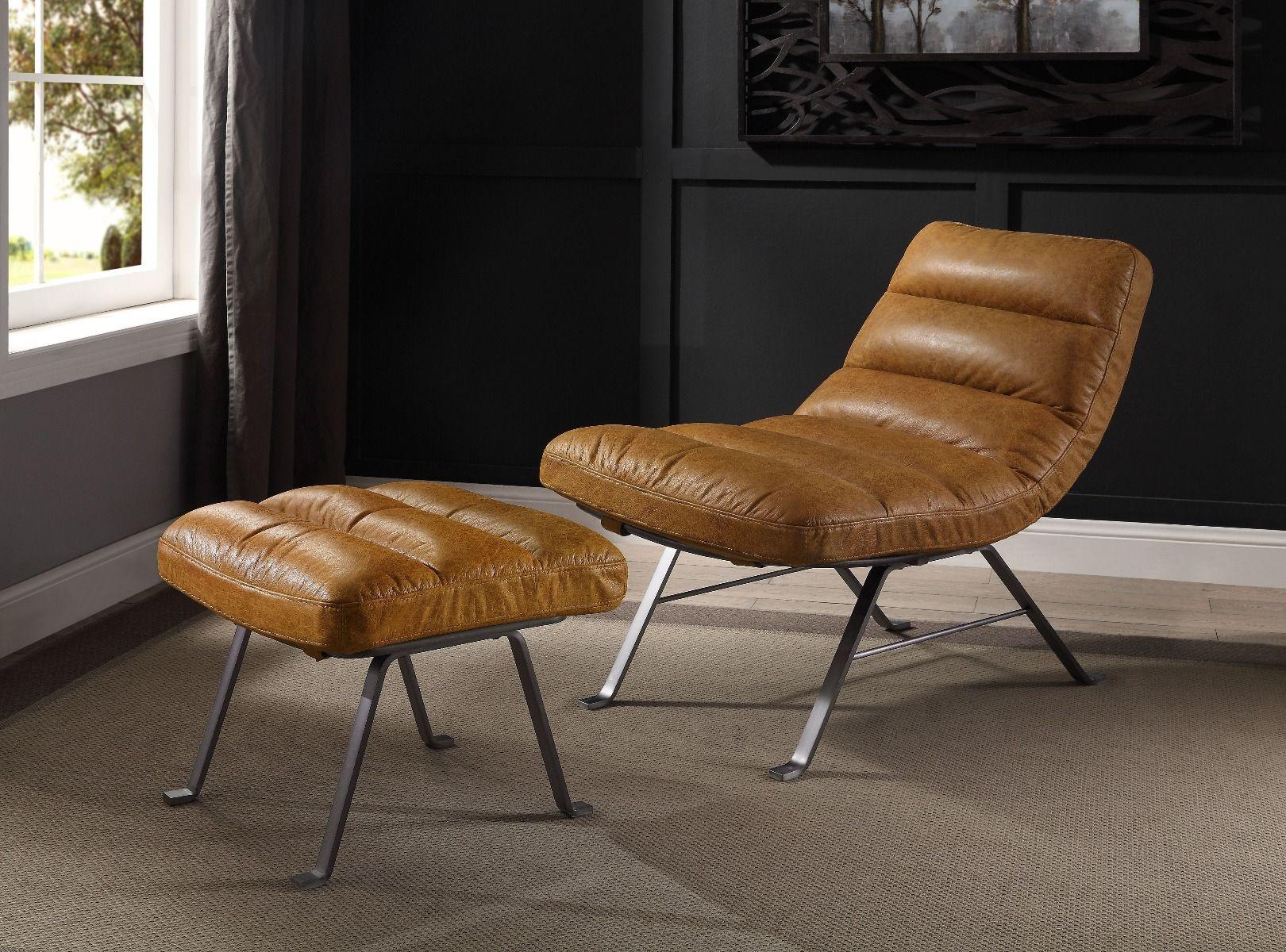 ACME - Bison - Accent Chair - Toffee Top Grain Leather - 5th Avenue Furniture