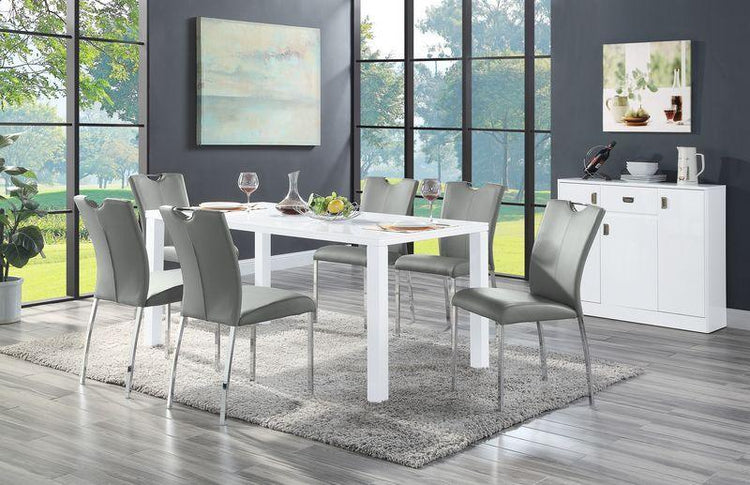 ACME - Pagan - Dining Table - White High Gloss Finish - 5th Avenue Furniture