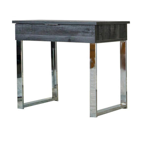 CoasterEssence - Baines - Square 1-Drawer End Table - Dark Charcoal And Chrome - 5th Avenue Furniture