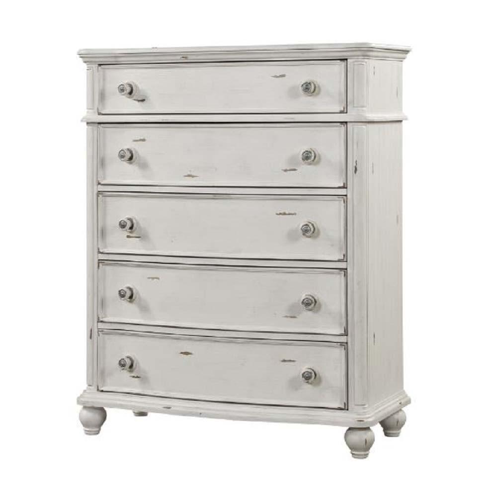 ACME - Jaqueline - Chest - Light Gray Linen & Antique White Finish - 5th Avenue Furniture