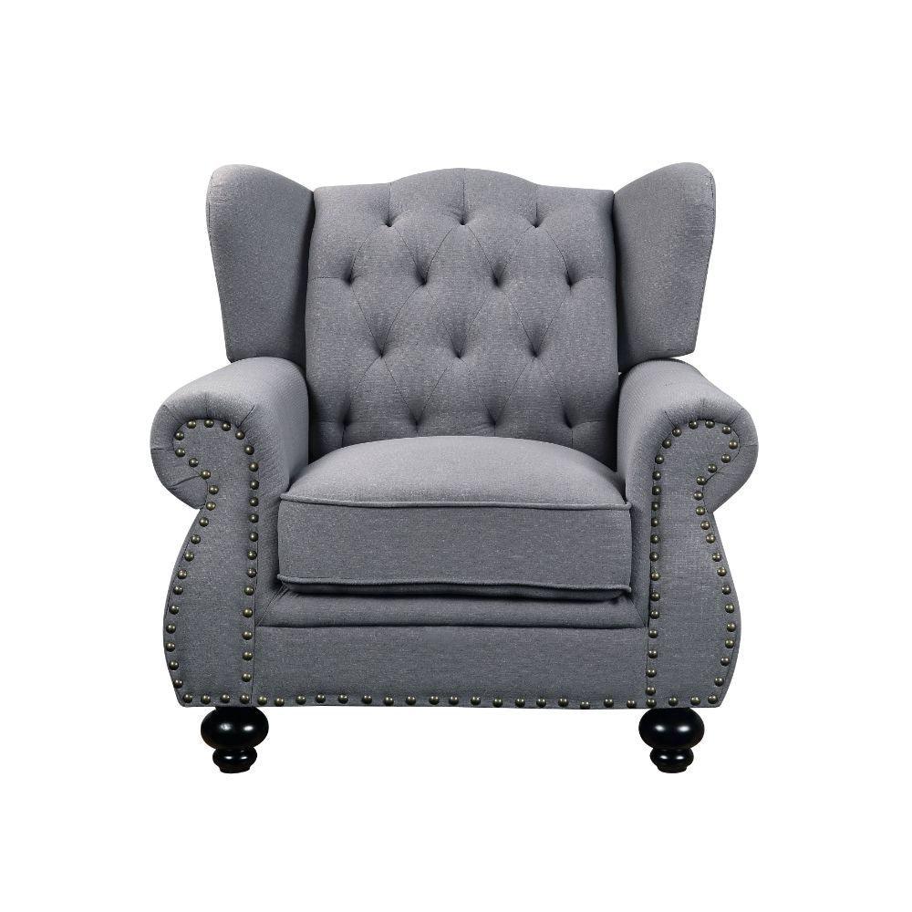 ACME - Hannes - Chair - Gray Fabric - 5th Avenue Furniture