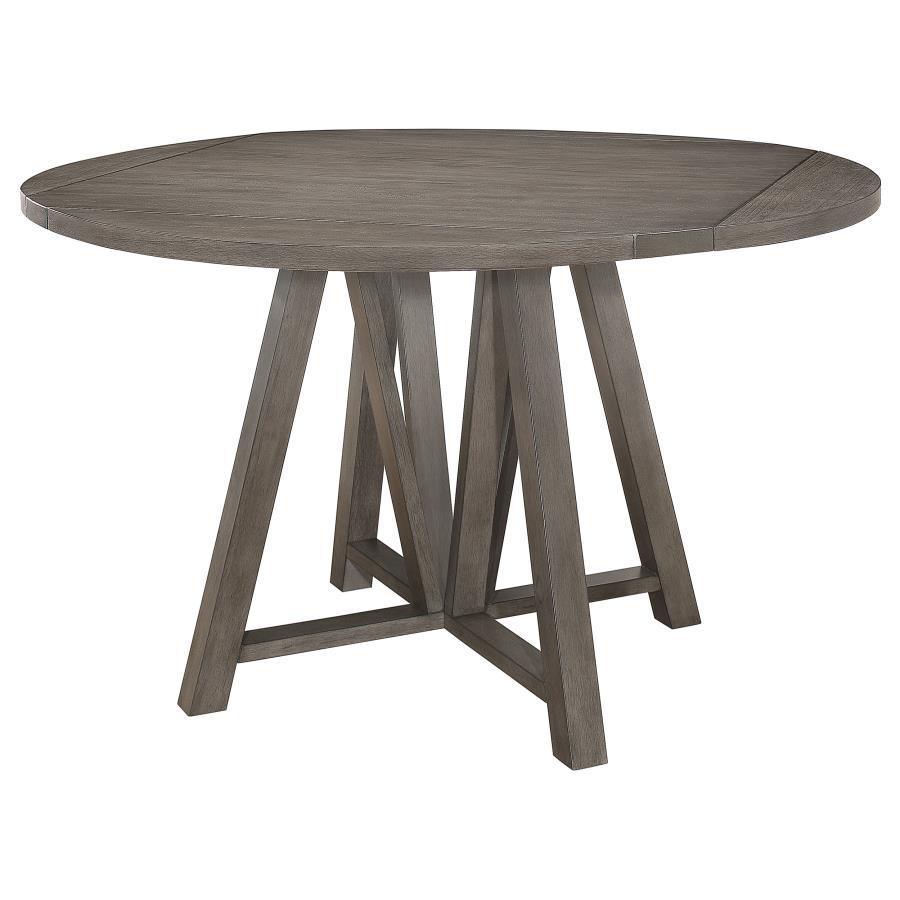 CoasterEssence - Athens - Round Counter Height Table With Drop Leaf - Barn Gray - 5th Avenue Furniture