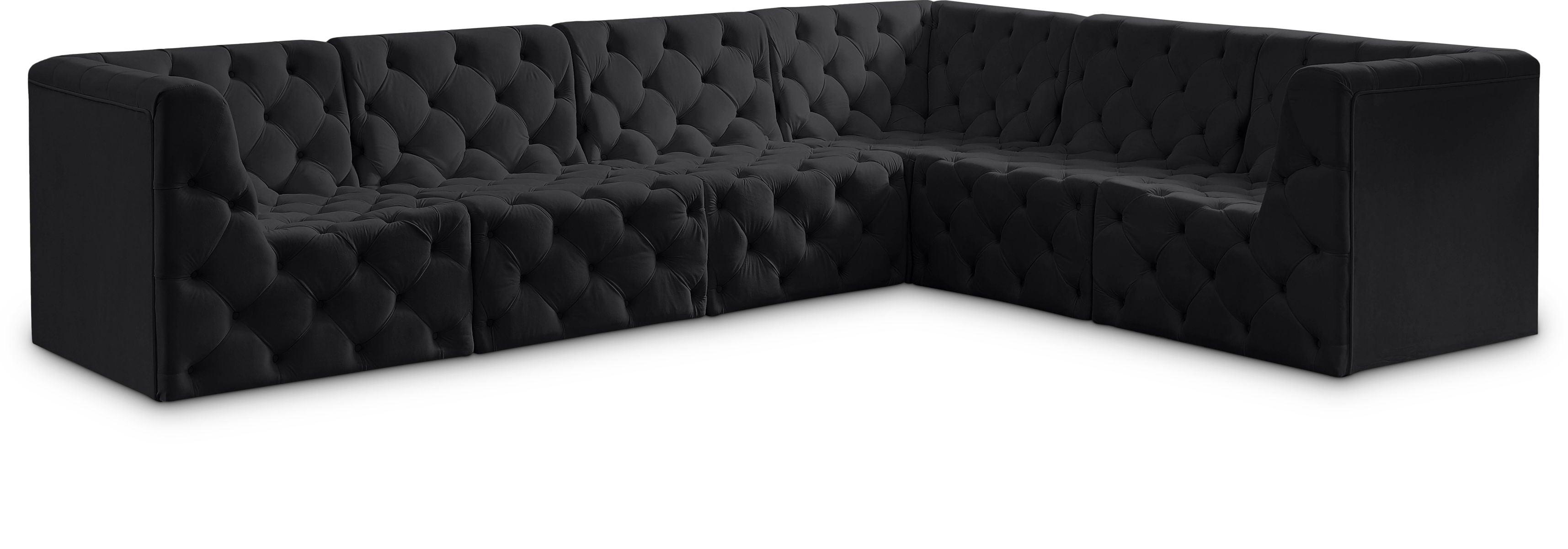 Meridian Furniture - Tuft - Modular Sectional 6 Piece - Black - Fabric - 5th Avenue Furniture