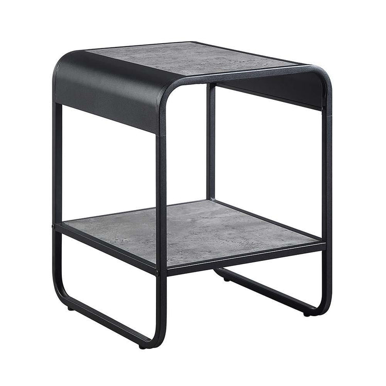 ACME - Raziela - End Table - Concrete Gray & Black Finish - 21" - 5th Avenue Furniture