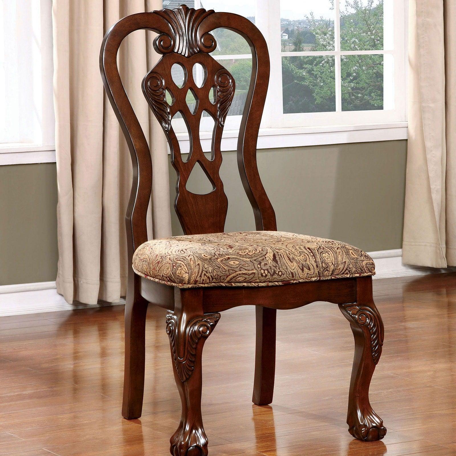 Furniture of America - Elana - Side Chair (Set of 2) - Brown Cherry / Brown - 5th Avenue Furniture