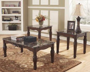 Ashley Furniture - North - Dark Brown - Occasional Table Set (Set of 3) - 5th Avenue Furniture