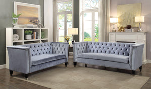 ACME - Honor - Sofa - Blue-Gray Velvet - 5th Avenue Furniture