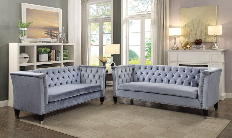 ACME - Honor - Sofa - Blue-Gray Velvet - 5th Avenue Furniture