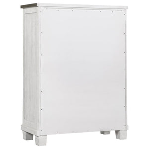 Coaster Fine Furniture - Lilith - 5-Drawer Chest Distressed - Distressed Gray And White - 5th Avenue Furniture