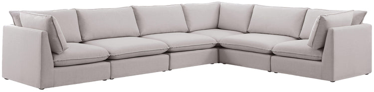 Meridian Furniture - Mackenzie - Modular Sectional 6 Piece - Beige - Modern & Contemporary - 5th Avenue Furniture