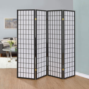 CoasterEveryday - Roberto - 4-panel Linear Grid Design Folding Screen - 5th Avenue Furniture