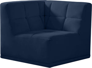 Meridian Furniture - Relax - Corner Chair - Navy - 5th Avenue Furniture