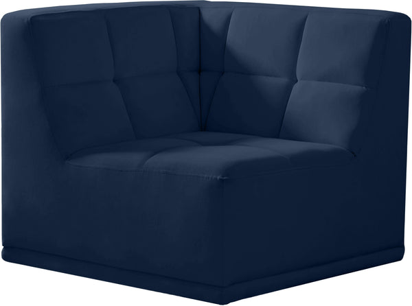 Meridian Furniture - Relax - Corner Chair - Navy - 5th Avenue Furniture
