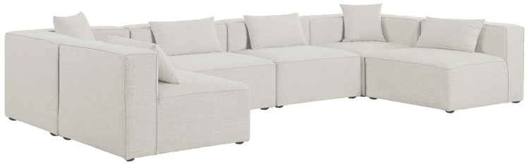 Meridian Furniture - Cube - Modular Sectional 6 Piece - Cream - 5th Avenue Furniture