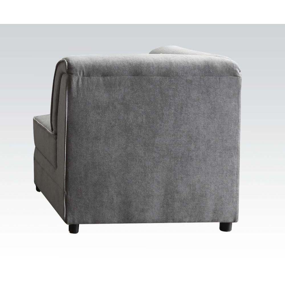 ACME - Bois - Wedge - Gray Velvet - 5th Avenue Furniture