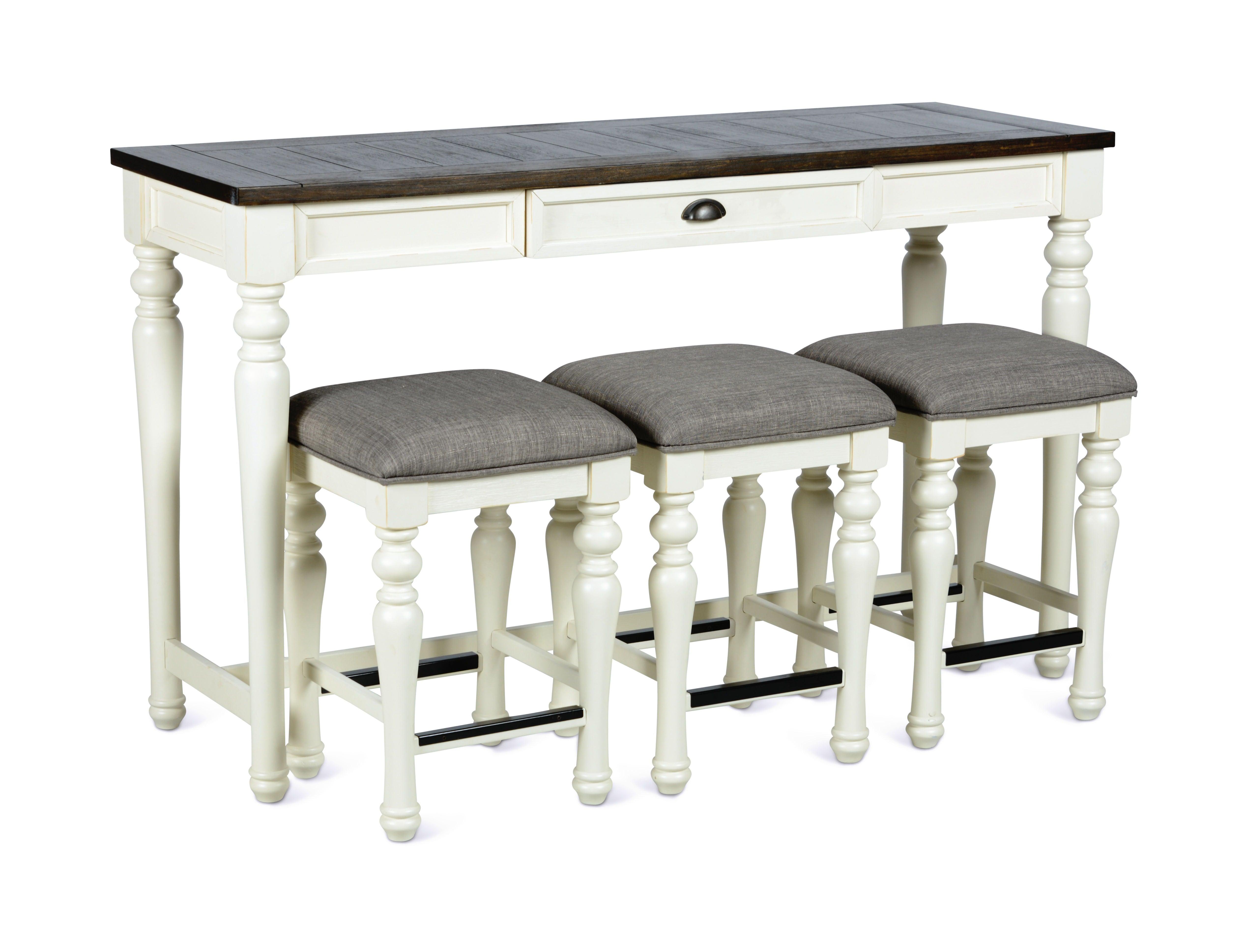 Steve Silver Furniture - Joanna - 4 Piece Bar Set - White - 5th Avenue Furniture