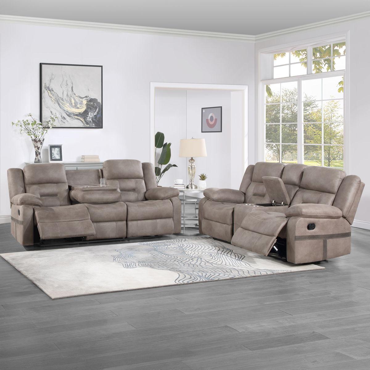 Steve Silver Furniture - Abilene - Sofa & Loveseat - Brown - 5th Avenue Furniture