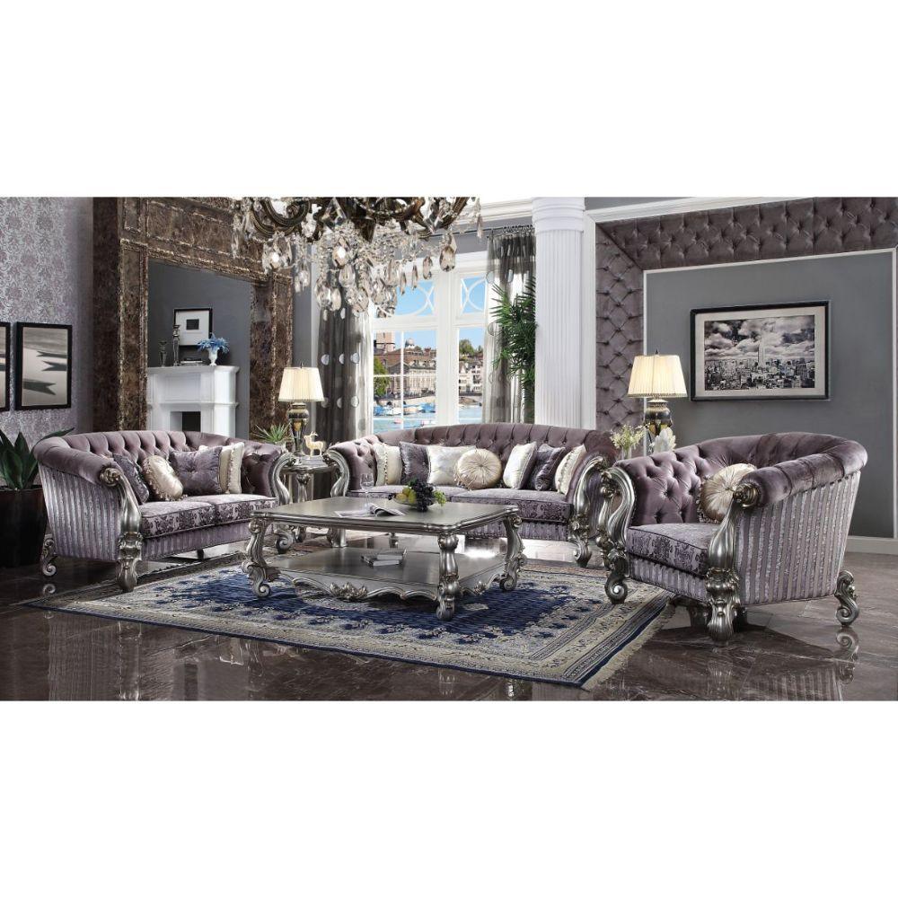 ACME - Versailles - Sofa - Velvet & Antique Platinum - 5th Avenue Furniture