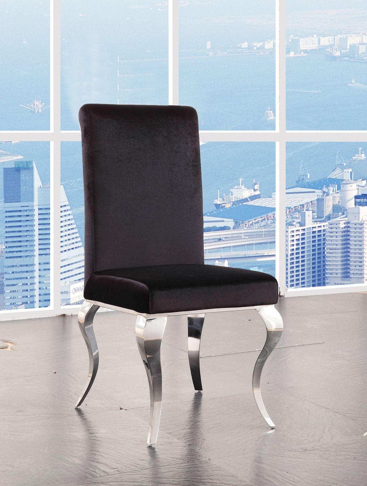 ACME - Fabiola - Side Chair (Set of 2) - Fabric & Stainless Steel - 5th Avenue Furniture