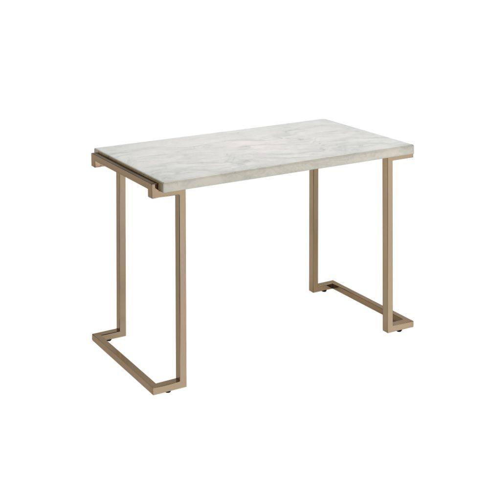 ACME - Boice II - Accent Table - Faux Marble & Champagne - 5th Avenue Furniture