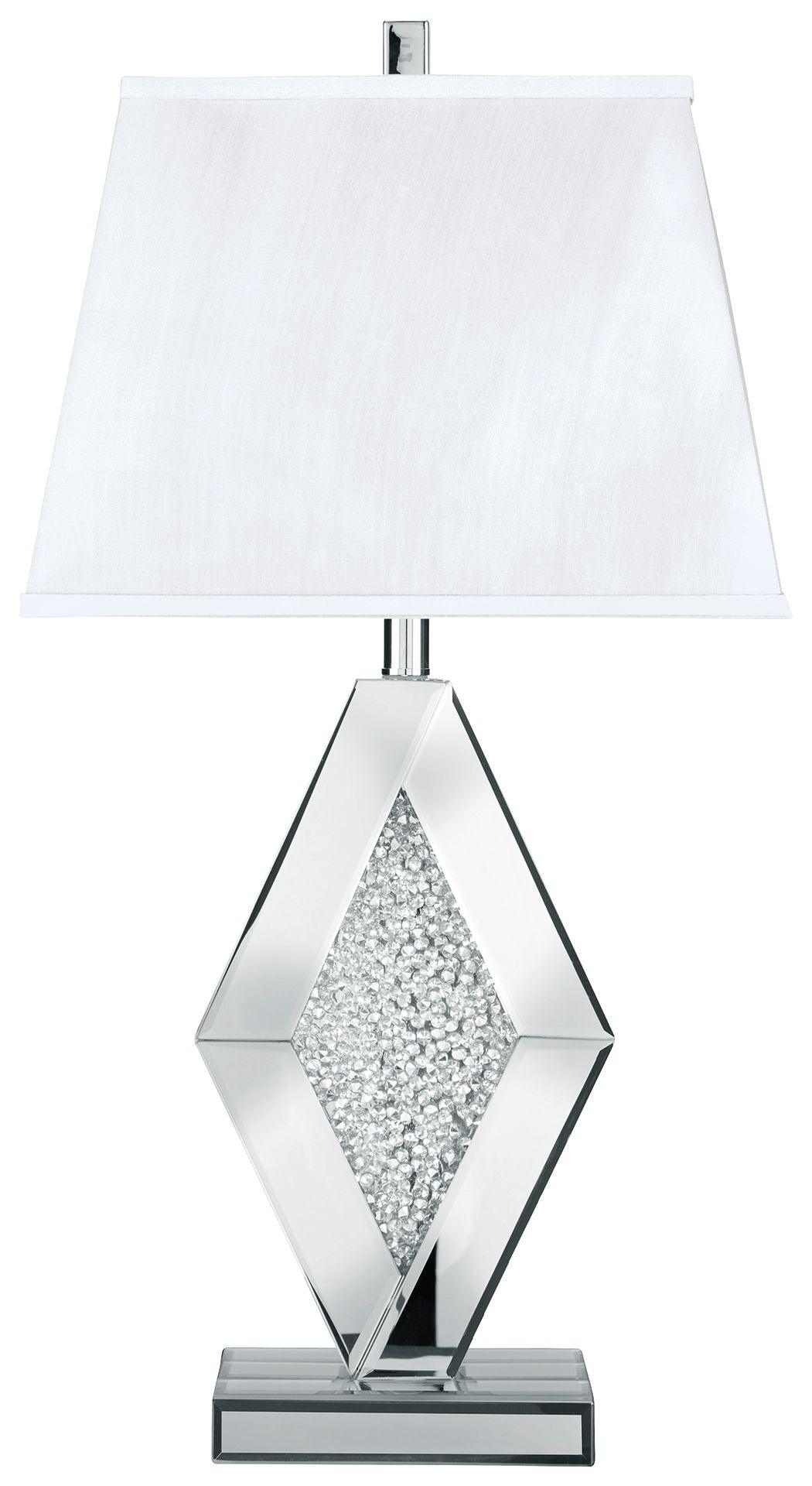 Ashley Furniture - Prunella - Silver Finish - Mirror Table Lamp - 5th Avenue Furniture