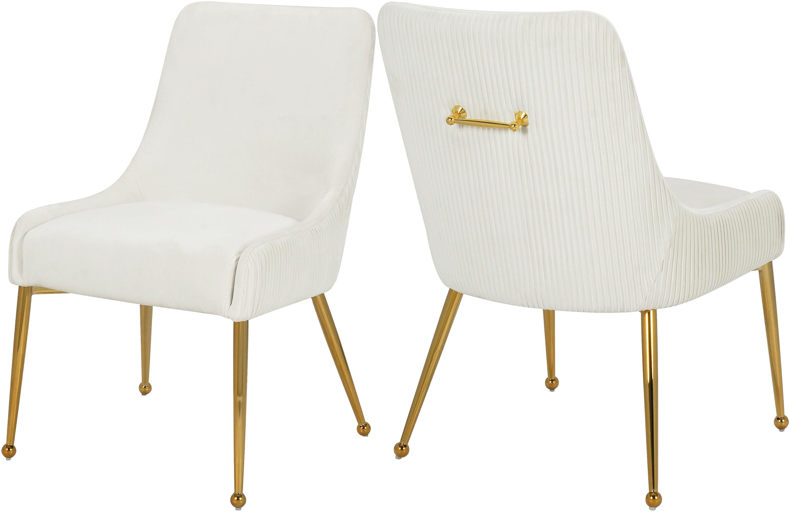 Meridian Furniture - Ace - Dining Chair with Gold Legs (Set of 2) - 5th Avenue Furniture