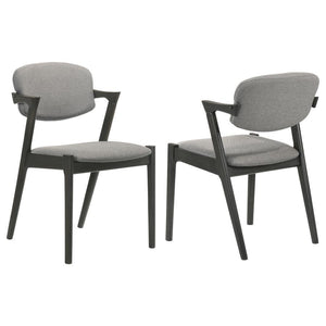 CoasterEssence - Stevie - Upholstered Demi Arm Dining Side Chairs (Set of 2) - Brown Gray And Black - 5th Avenue Furniture
